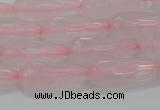 CTR91 15.5 inches 8*20mm faceted teardrop rose quartz beads