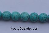 CTU06 15.5 inches 14mm round blue turquoise strand beads Wholesale