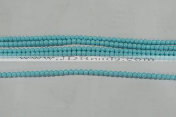 CTU1209 15.5 inches 3mm round synthetic turquoise beads