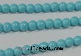 CTU1210 15.5 inches 4mm round synthetic turquoise beads