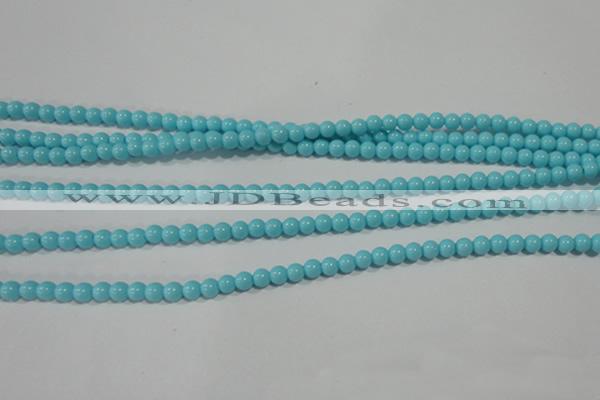 CTU1210 15.5 inches 4mm round synthetic turquoise beads