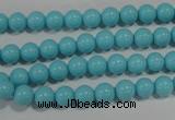 CTU1212 15.5 inches 8mm round synthetic turquoise beads