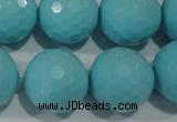 CTU1228 15.5 inches 20mm faceted round synthetic turquoise beads