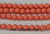 CTU1312 15.5 inches 6mm round synthetic turquoise beads