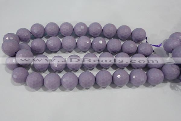 CTU1411 15.5 inches 6mm faceted round synthetic turquoise beads