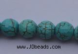 CTU15 15.5 inches 12mm faceted round blue turquoise beads Wholesale