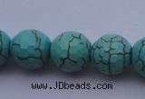 CTU16 15.5 inches 16mm faceted round blue turquoise beads Wholesale