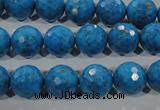 CTU1635 15.5 inches 14mm faceted round synthetic turquoise beads