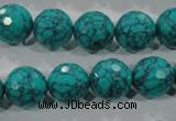 CTU1686 15.5 inches 14mm faceted round synthetic turquoise beads