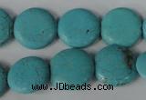 CTU1884 15.5 inches 16mm flat round imitation turquoise beads