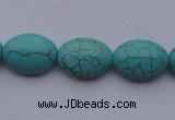 CTU20 15.5 inches 13*18mm oval blue turquoise strand beads Wholesale