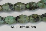 CTU2466 15.5 inches 7*8mm faceted rice African turquoise beads wholesale