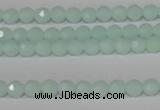 CTU2571 15.5 inches 4mm faceted round synthetic turquoise beads