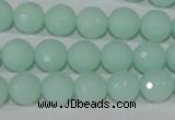 CTU2574 15.5 inches 10mm faceted round synthetic turquoise beads