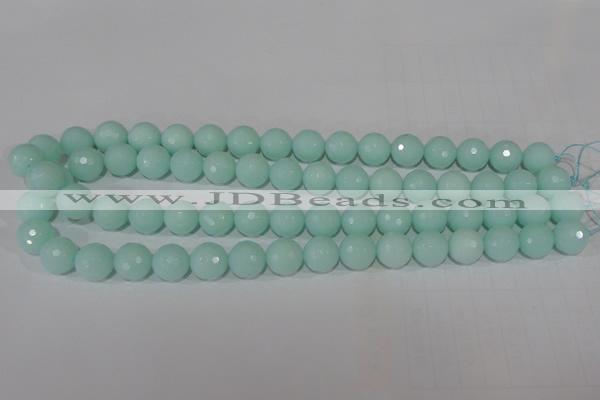 CTU2575 15.5 inches 12mm faceted round synthetic turquoise beads