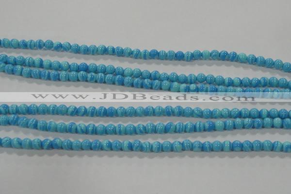 CTU2580 15.5 inches 4mm round synthetic turquoise beads