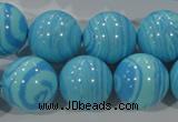 CTU2586 15.5 inches 16mm round synthetic turquoise beads