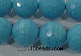 CTU2597 15.5 inches 18mm faceted round synthetic turquoise beads