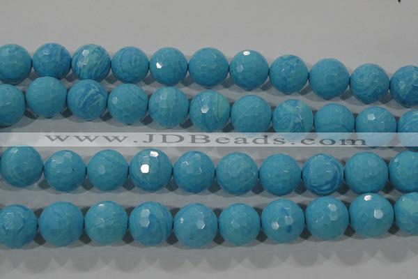 CTU2598 15.5 inches 20mm faceted round synthetic turquoise beads