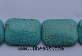 CTU26 15.5 inches 30*40mm rectangle blue turquoise beads Wholesale