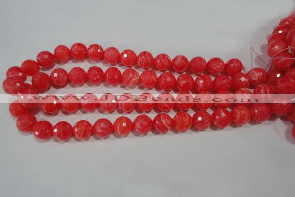 CTU2745 15.5 inches 14mm faceted round synthetic turquoise beads