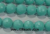 CTU2782 15.5 inches 8mm faceted round synthetic turquoise beads