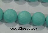 CTU2784 15.5 inches 12mm faceted round synthetic turquoise beads