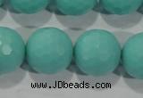 CTU2787 15.5 inches 18mm faceted round synthetic turquoise beads