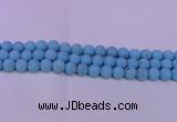 CTU2850 15.5 inches 4mm round matte turquoise beads