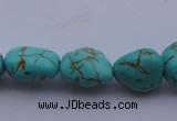 CTU30 15.5 inches 8*12mm freeform blue turquoise beads Wholesale