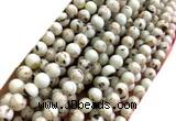 CTU3100 15 inches 4mm round gold vein howlite turquoise beads