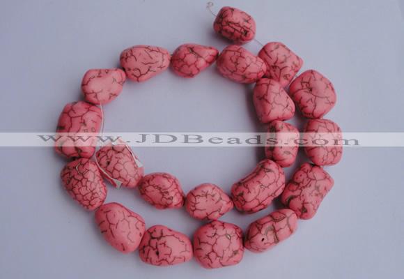 CTU33 15.5 inches 14*22mm freeform pink turquoise beads Wholesale