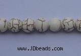 CTU34 15.5 inches 8mm round white turquoise strand beads Wholesale