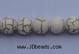 CTU35 15.5 inches 10mm round white turquoise strand beads Wholesale