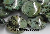 CTU418 15.5 inches 22mm flat round African turquoise beads wholesale