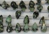 CTU488 Top-drilled 7*10mm faceted teardrop African turquoise beads