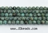 CTU519 15.5 inches 8mm faceted round African turquoise beads wholesale