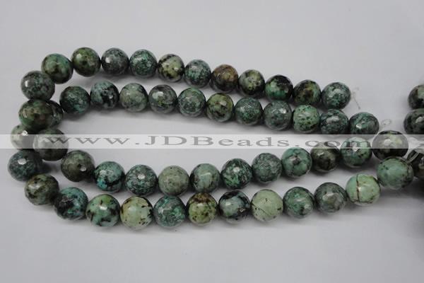 CTU556 15.5 inches 16mm faceted round African turquoise beads