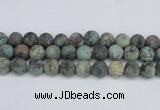 CTU567 15.5 inches 14mm round matte african turquoise beads