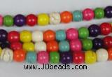 CTU701 15.5 inches 6.5mm round dyed turquoise beads wholesale