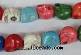 CTU711 15.5 inches 10*12*12mm skull dyed turquoise beads wholesale