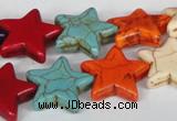 CTU727 15.5 inches 20*20mm star dyed turquoise beads wholesale