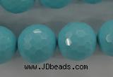 CTU918 15.5 inches 20mm faceted round synthetic turquoise beads