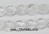 CTW01 15.5 inches 12mm twisted coin white crystal beads wholesale