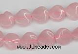 CTW04 15.5 inches 12mm twisted coin rose quartz beads wholesale