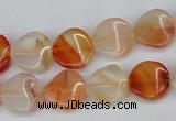 CTW05 15.5 inches 12mm twisted coin agate gemstone beads wholesale