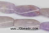 CTW100 15.5 inches 15*30mm twisted rectangle lavender amethyst beads