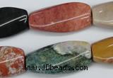 CTW113 15.5 inches 15*30mm twisted rectangle Indian agate beads