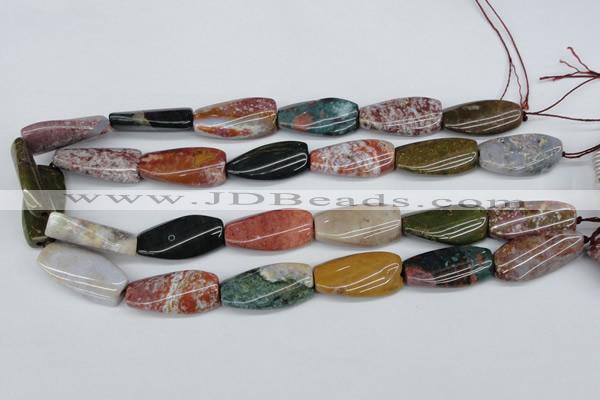 CTW113 15.5 inches 15*30mm twisted rectangle Indian agate beads