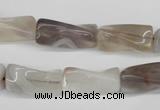 CTW123 15.5 inches 9*20mm twisted trihedron botswana agate beads